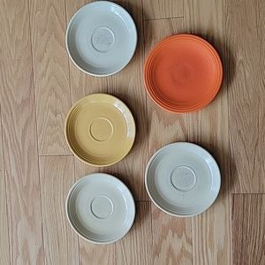 Vintage Genuine Fiesta lot of 5 saucers made in the USA